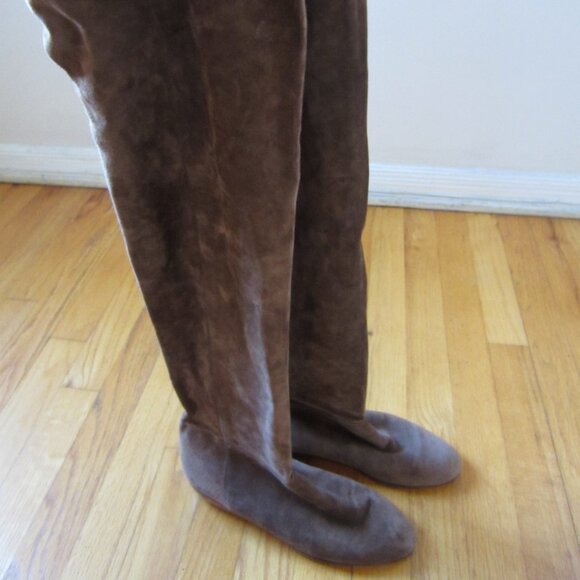 Vintage Guido Pasquali Milano Brown Suede Leather Over Knee boots size 8 - Picture 3 of 10